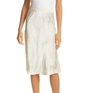 ATM Elegant Silk Cream Midi Skirt